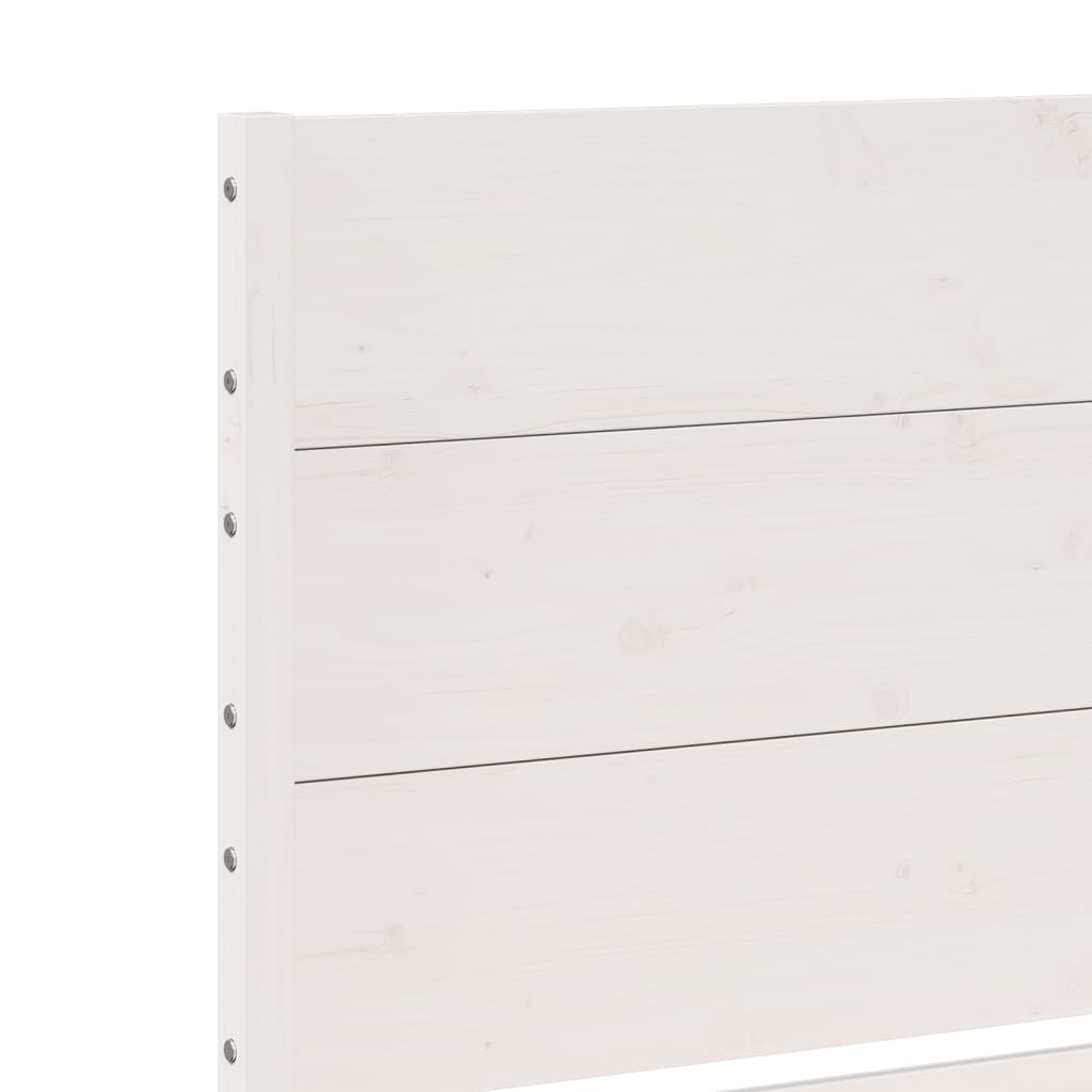 vidaXL Πλαίσιο Κρεβατιού Μακρύ Χωρίς Στρώμα Λευκό 140x220εκ Μασίφ Ξύλο