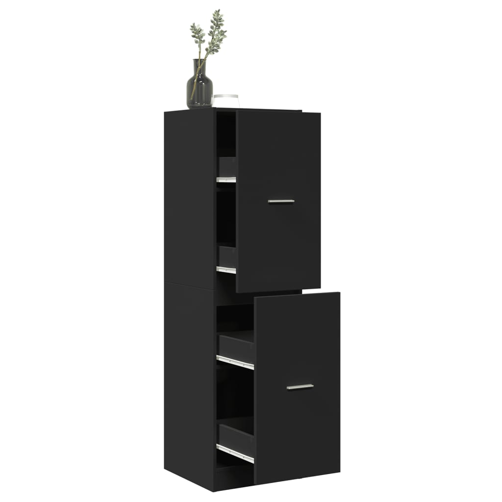 vidaXL Συρταριέρα Γενικής Χρήσης Μαύρο 40x41x144,5 εκ. Επεξ. Ξύλο