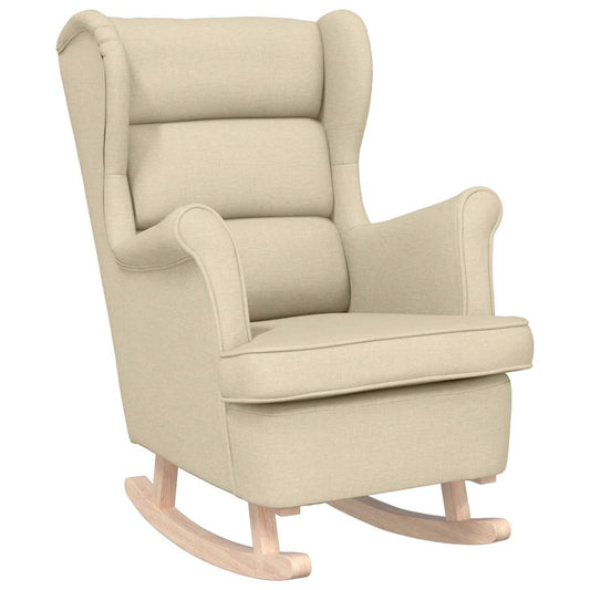 vidaXL Κουνιστή καρέκλα Cream 74x90x102 cm Ύφασμα