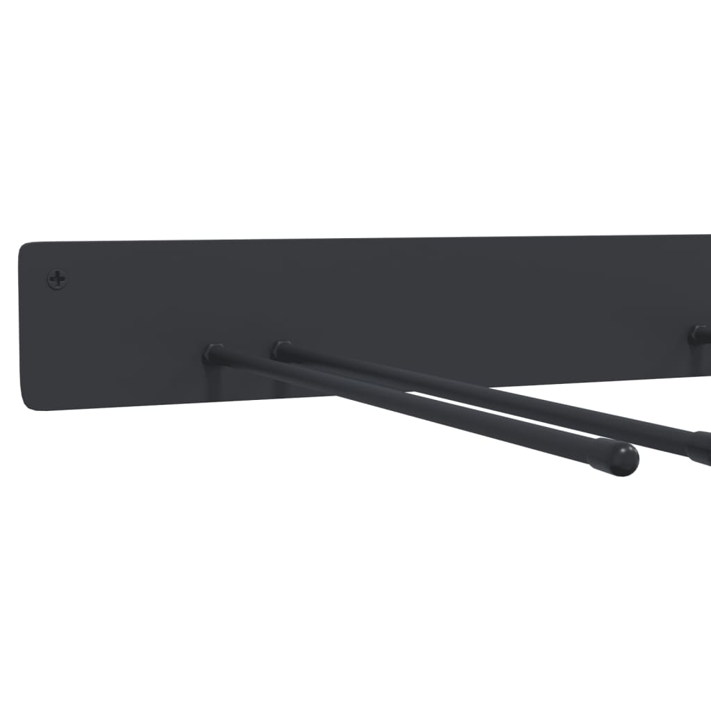 vidaXL Ράφια Αποθ. Εργαλείων Κήπου Επιτοίχια 4 Τεμ. Μαύρα από Ατσάλι