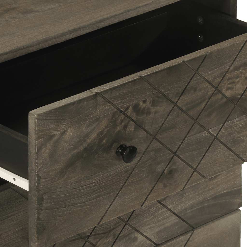 vidaXL Μπουφέδες 2 τεμ. Μαύροι 60x33x75 εκ. από Μασίφ Ξύλο Μάνγκο