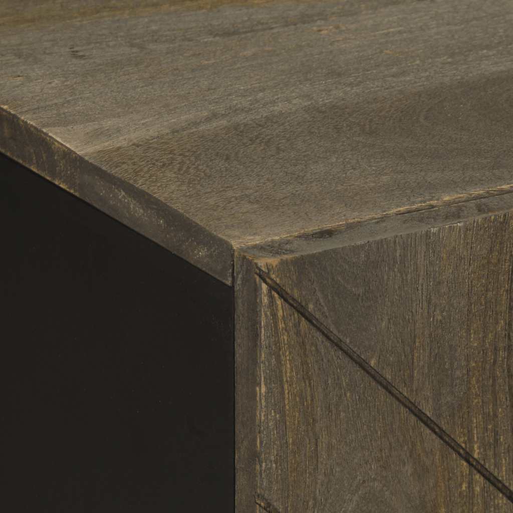 vidaXL σετ επίπλων μπάνιου 4 τεμαχίων μαύρο στερεό ξύλο Mango