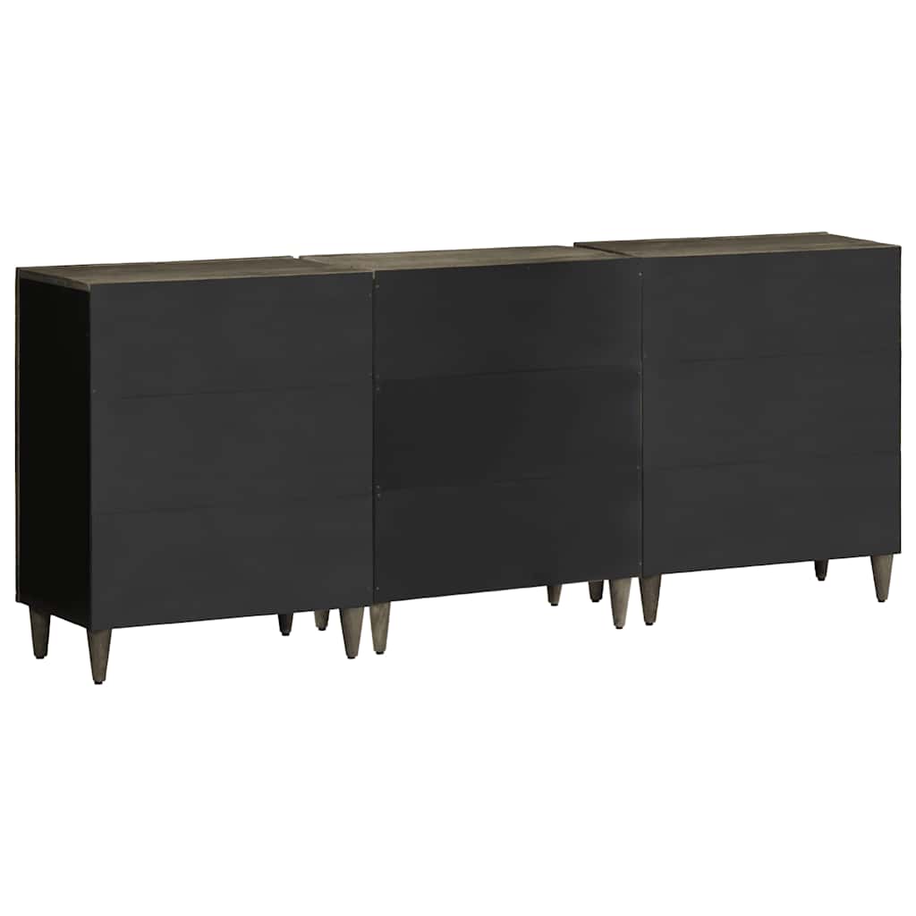 vidaXL 3 τεμαχίων Sideboards ανοιχτό γκρι μασίφ ξύλο Mango