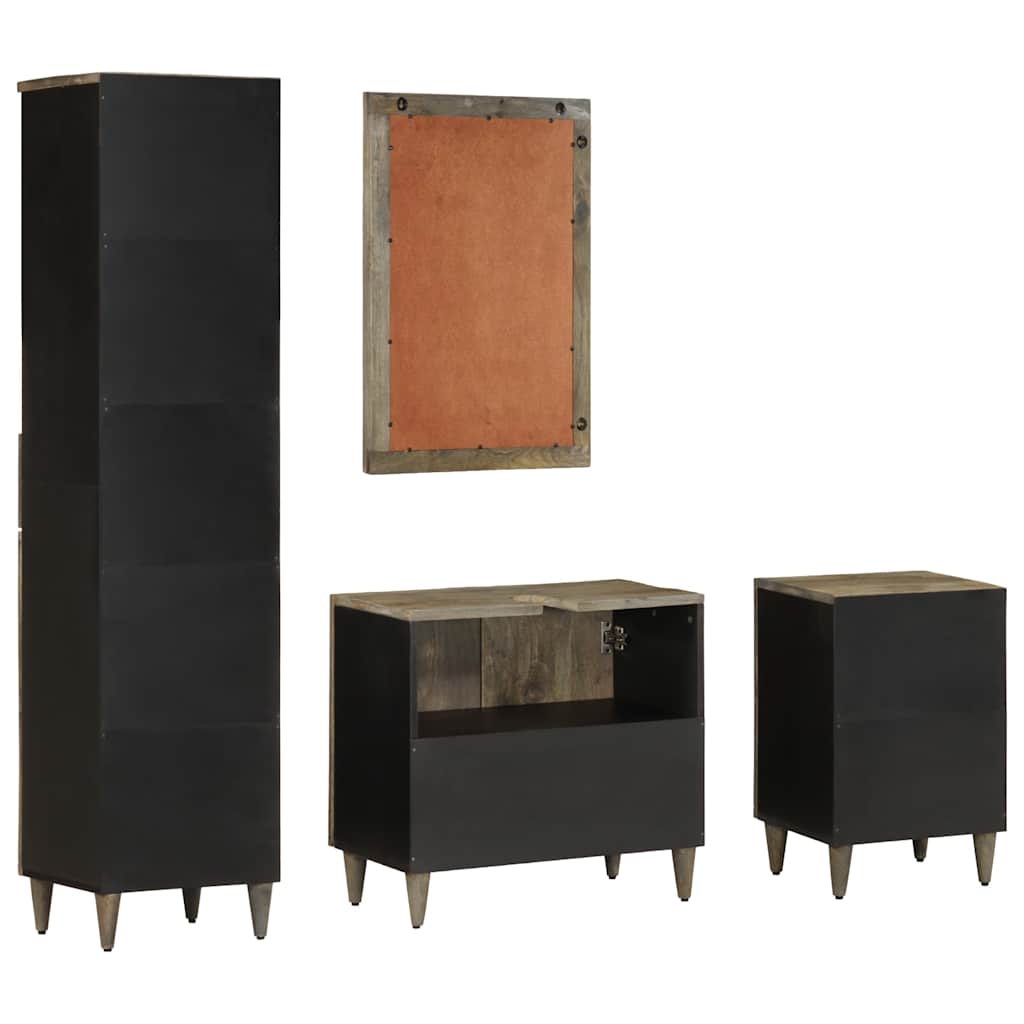 vidaXL Έπιπλα Μπάνιου Σετ 4 Τεμαχίων από Μασίφ Ξύλο Μάνγκο