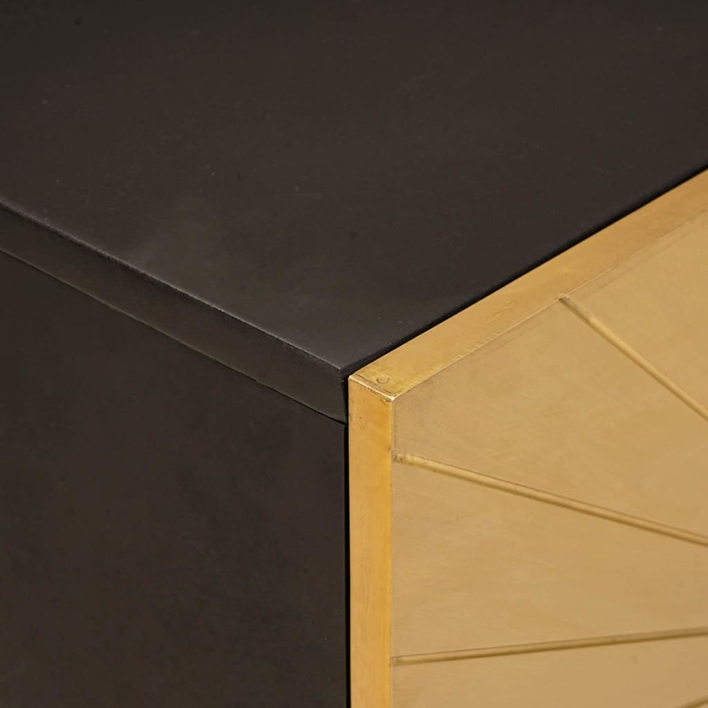 vidaXL Σετ επίπλων μπάνιου 3 pcs Μαύρο και Χρυσό 38 x 33 x 160 εκ.