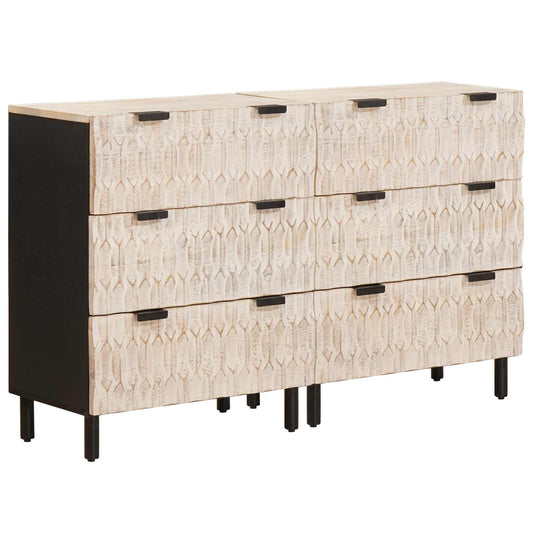 vidaXL Πλαϊνό γραφείο 2 τμχ. 60 x 33 x 75 cm Στερεό ξύλο μάνγκο