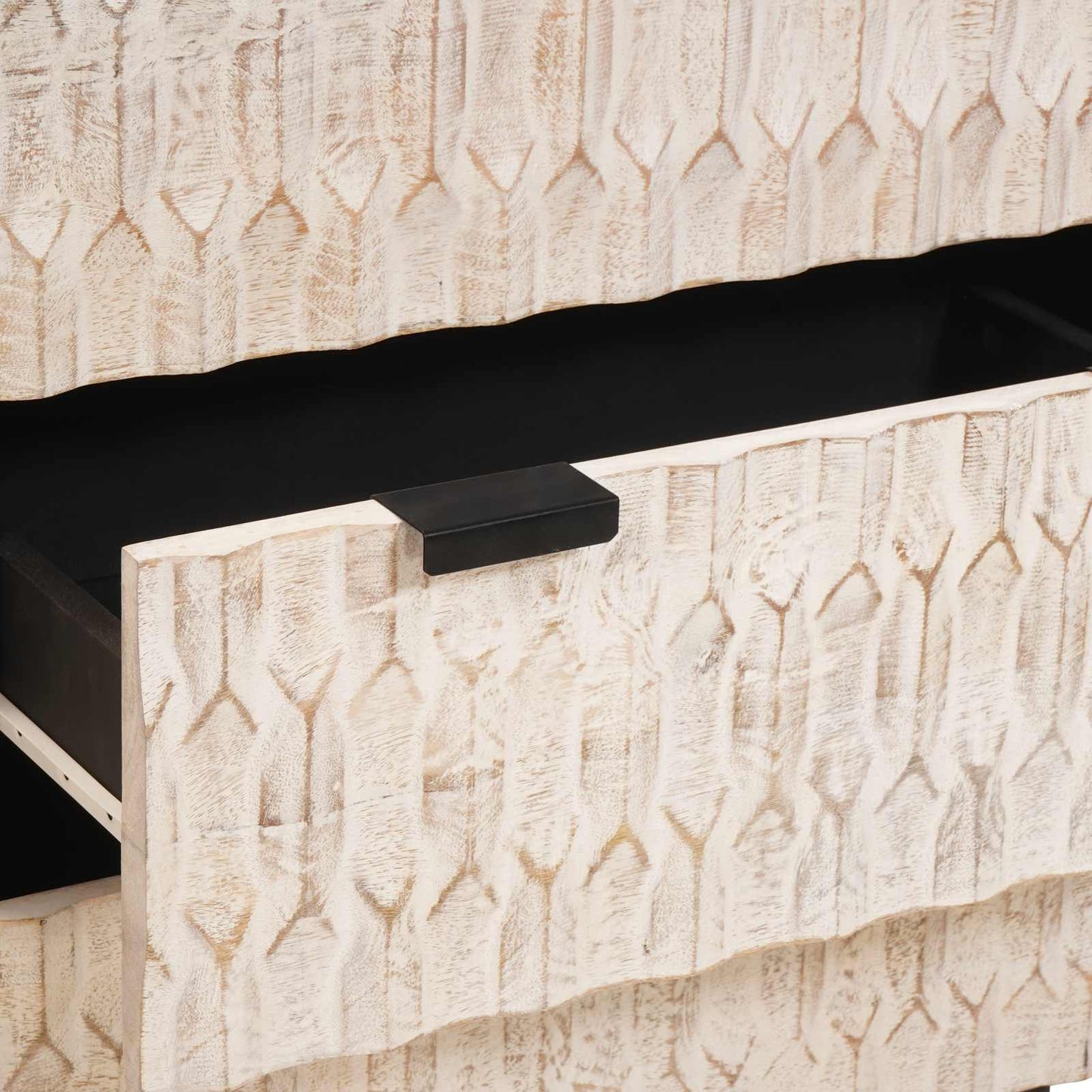 vidaXL Πλαϊνό γραφείο Λευκό Φινίρισμα Καθαρισμού Στερεό ξύλο μάνγκο