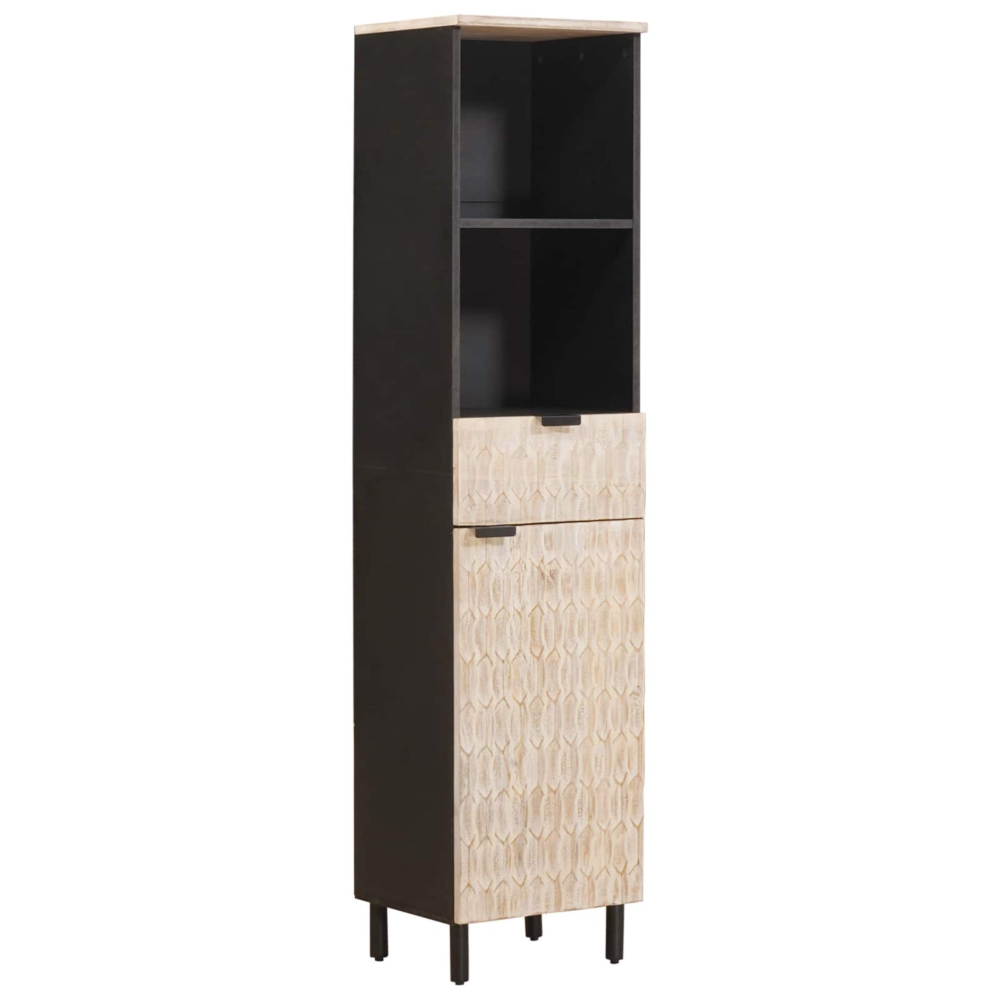 vidaXL Σετ Μπάνιου 3 pcs Λευκό Φινίρισμα Καθαρισμού Στερεό ξύλο μάνγκο