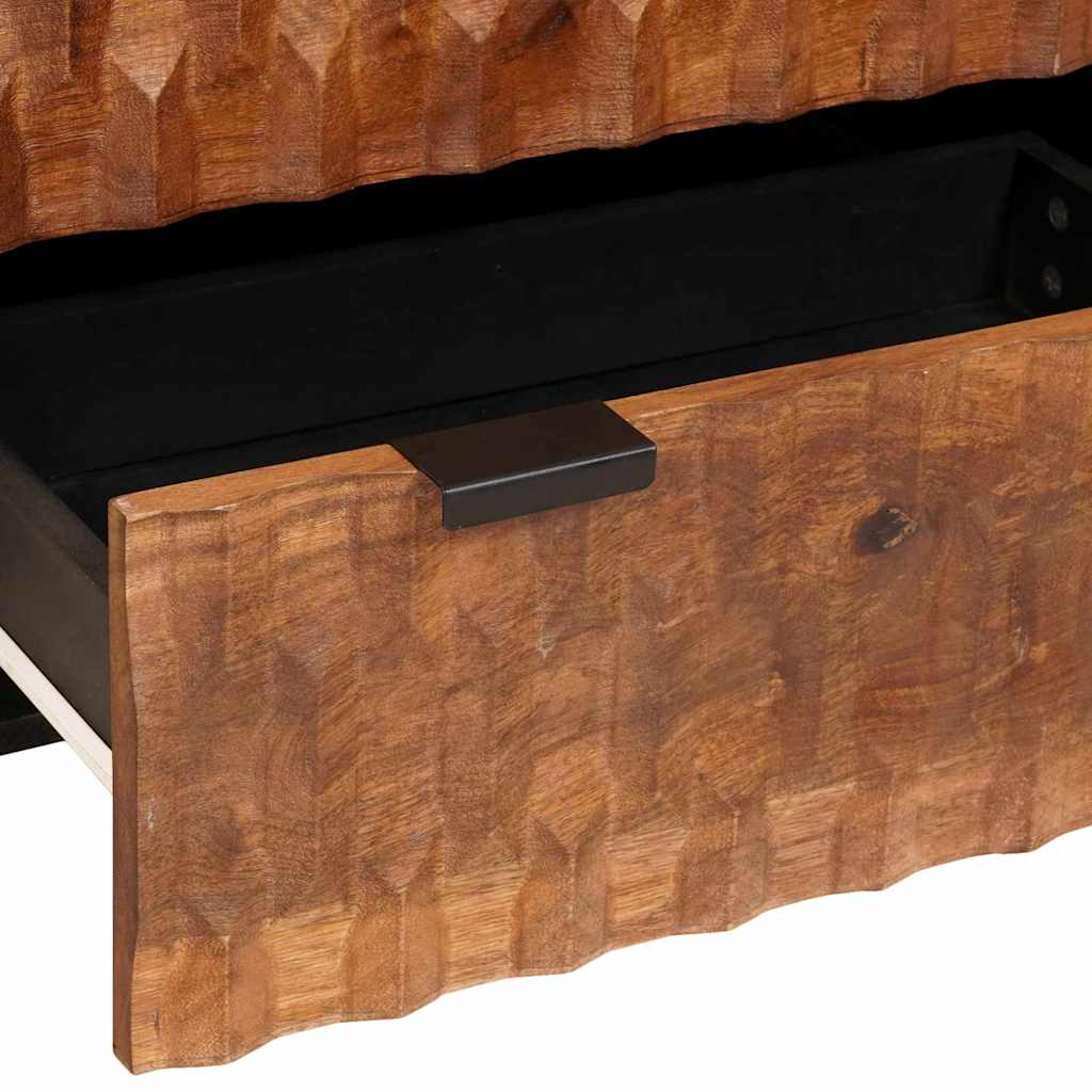 vidaXL Πλαϊνό γραφείο 3 pcs Καφέ Φινίρισμα Ακακίας 180 x 33 x 75 εκ.