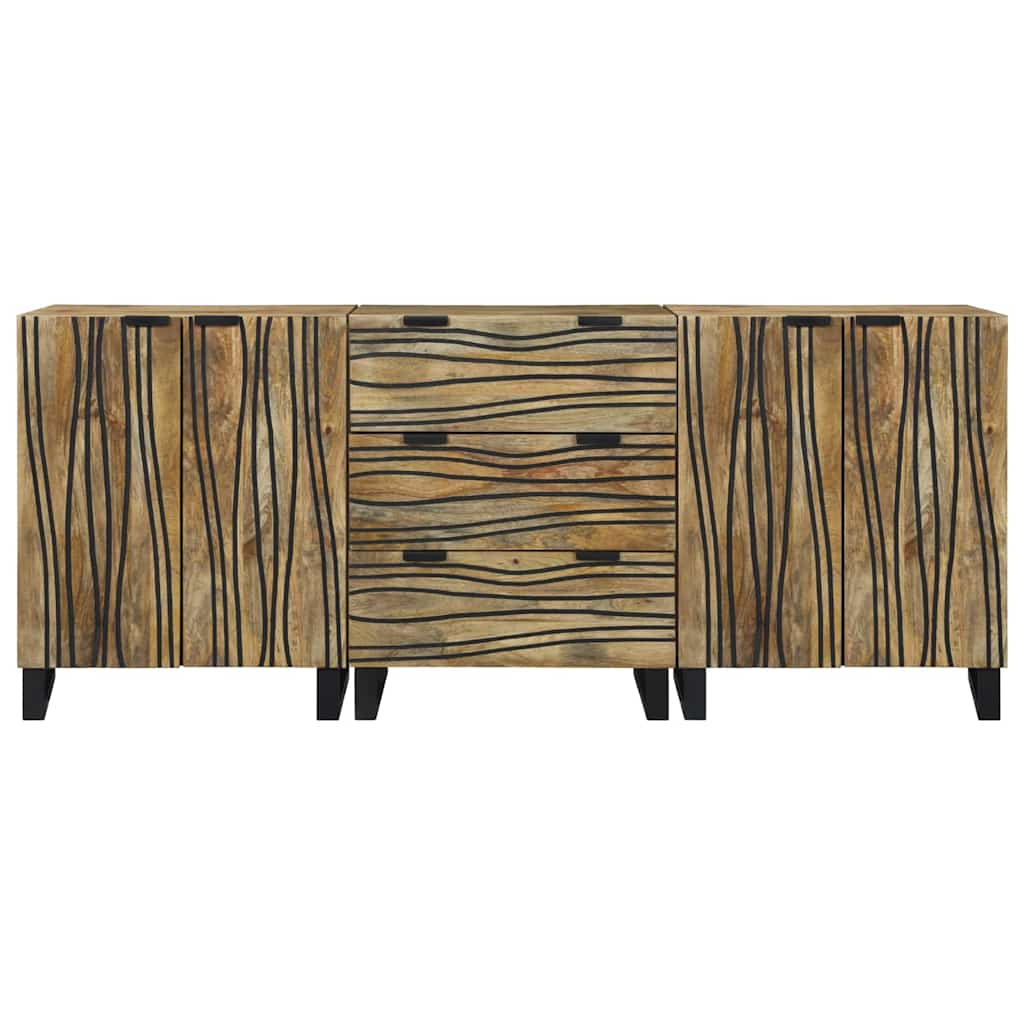 vidaXL Σετ Επίπλων Μπάνιου 3 pcs Καφέ Μέγεθος: Μεσαίο Στερεό Ξύλο