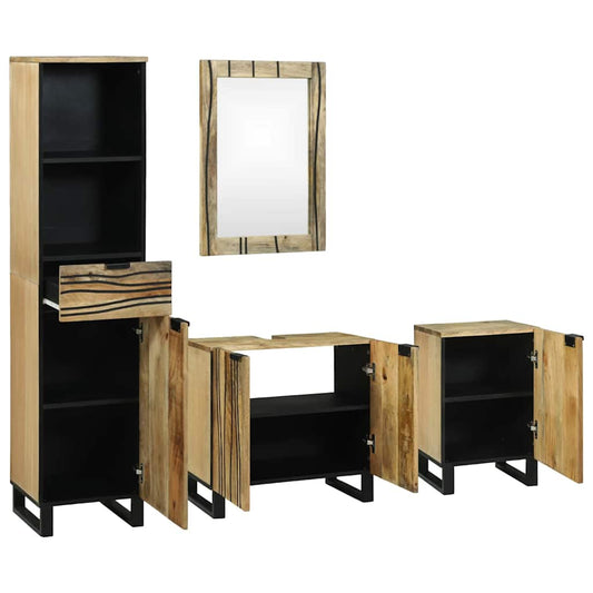 vidaXL Σετ Επίπλων Μπάνιου με συρτάρι 4 pcs Καφέ 38 x 33 x 160 εκ.