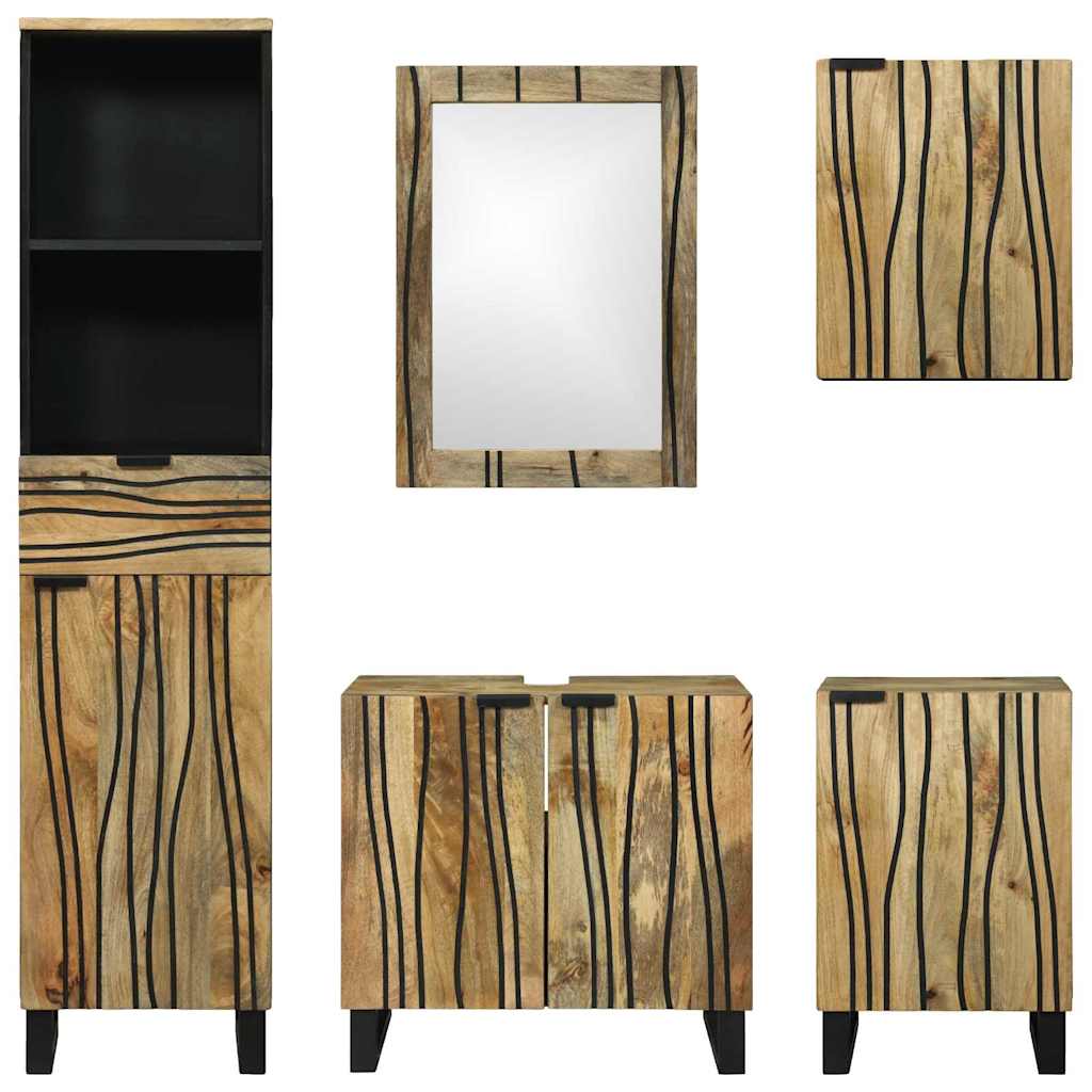 vidaXL Σετ Επίπλων Μπάνιου με συρτάρι 5 pcs Καφέ 38 x 33 x 160 εκ.