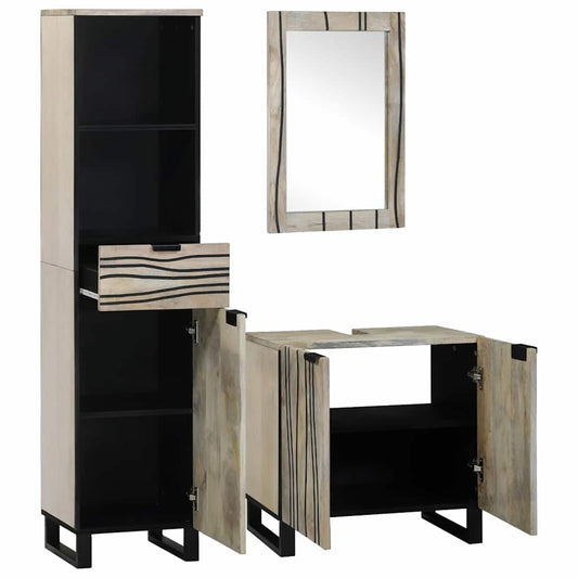 vidaXL Σετ Επίπλων Μπάνιου με συρτάρι 3 pcs Λευκό 38 x 33 x 160 εκ.