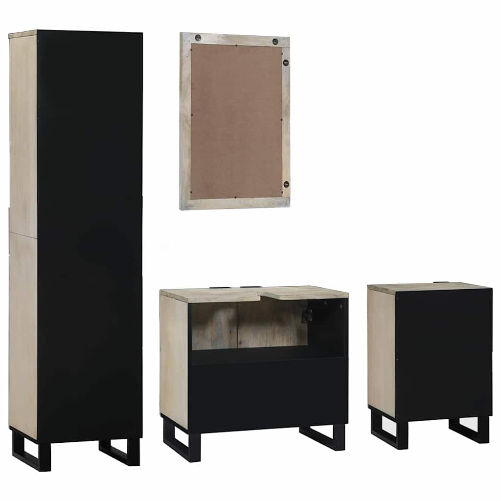 vidaXL Σετ Επίπλων Μπάνιου με ράφι 4 pcs Καφέ καρυδί 38 x 33 x 160 εκ.