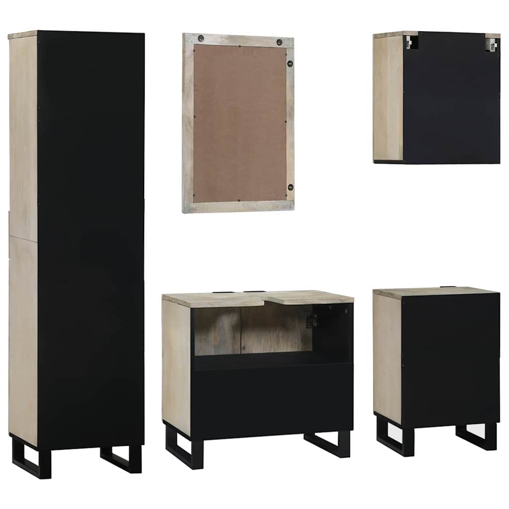 vidaXL Σετ Επίπλων Μπάνιου με ράφι 5 pcs Καφέ καρυδί 38 x 33 x 160 εκ.