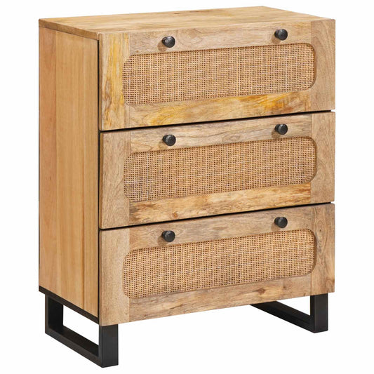 vidaXL Πλαϊνό γραφείο 3 pcs Καφέ 180 x 33 x 75 εκ. Στερεό ξύλο μάνγκο