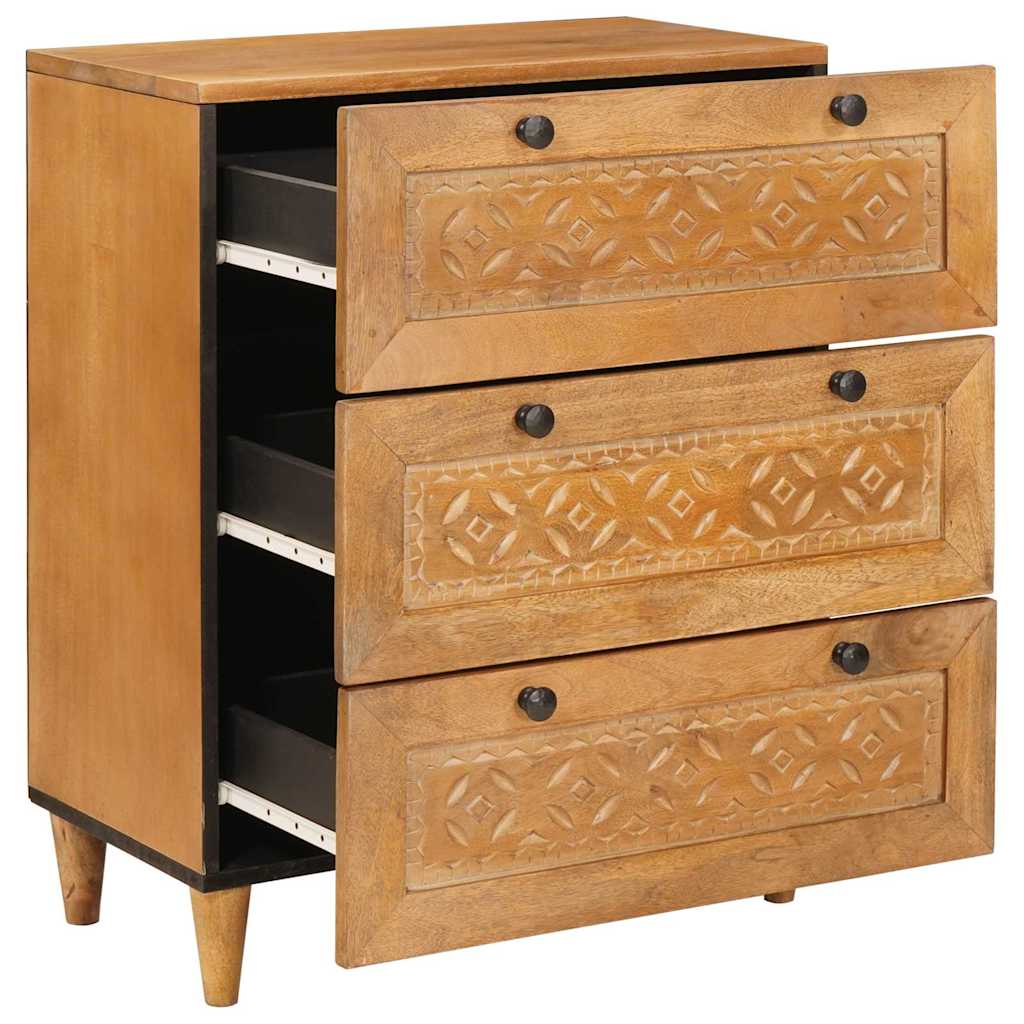 vidaXL Πλαϊνό γραφείο 2 pcs Καφέ 60 x 33 x 75 cm Μασίφ ξύλο μάνγκο