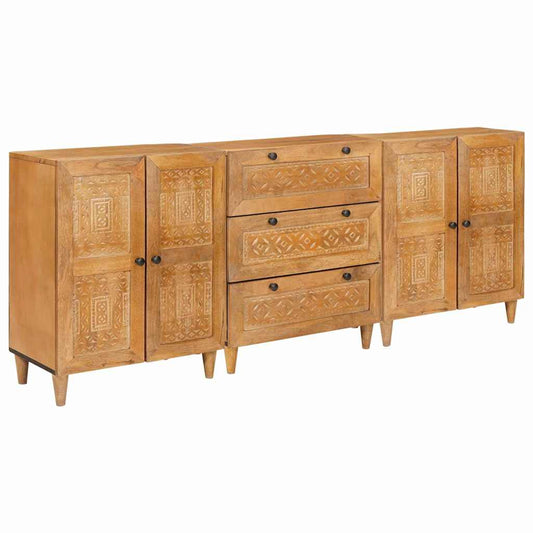 vidaXL Πλαϊνό γραφείο 3 τμχ. 180 x 33,5 x 75 εκ. Μασίφ ξύλο μάνγκο