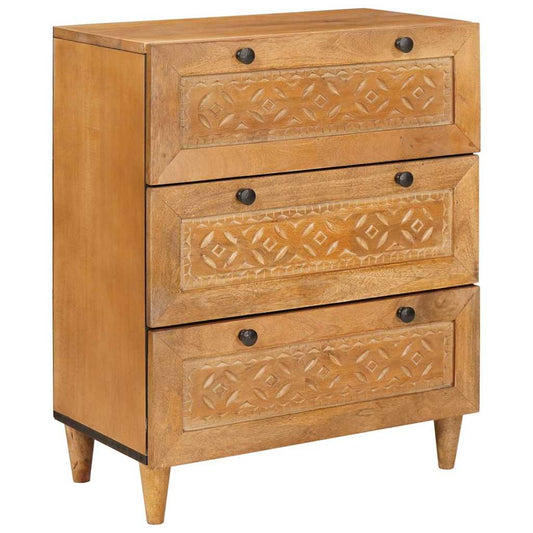 vidaXL Πλαϊνό γραφείο 3 τμχ. 180 x 33,5 x 75 εκ. Μασίφ ξύλο μάνγκο