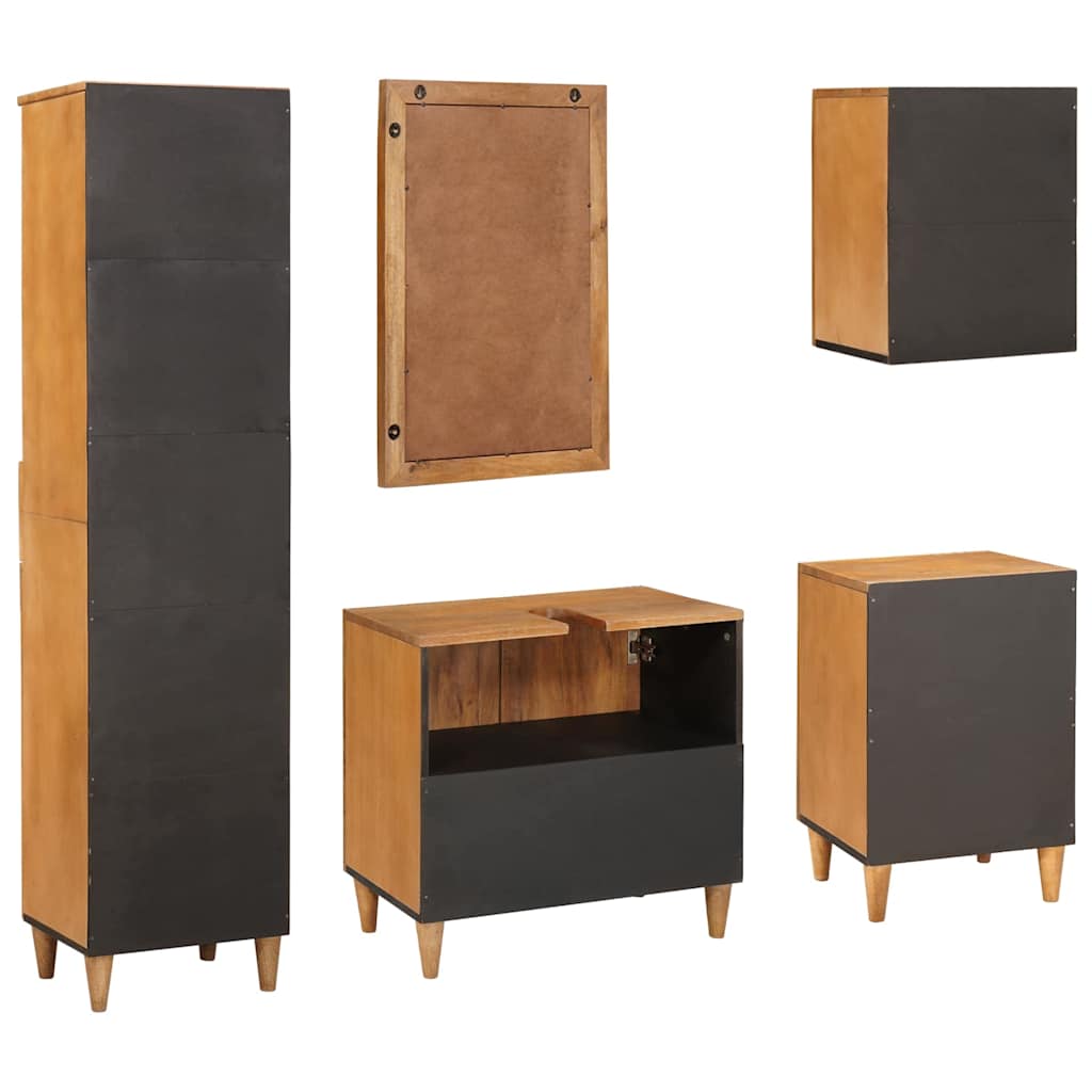 vidaXL Σετ Επίπλων Μπάνιου με συρτάρι 5 pcs Καφέ 38 x 33 x 160 εκ.