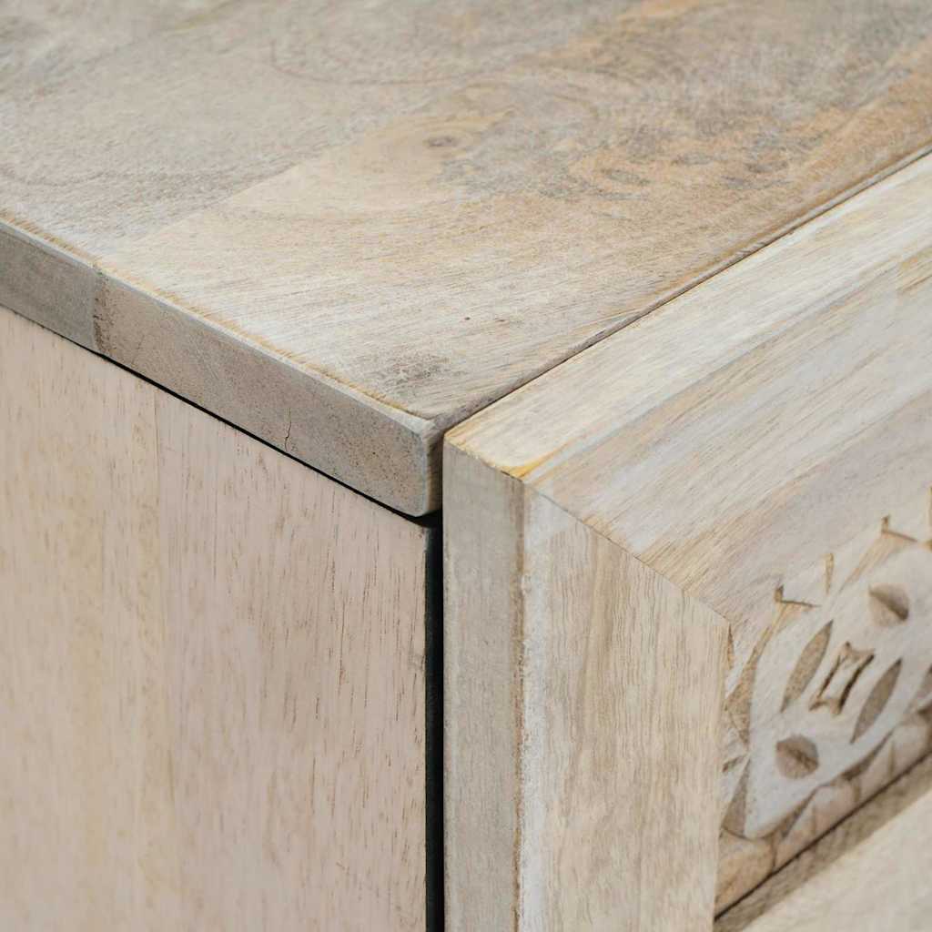 vidaXL Πλαϊνό γραφείο 2 pcs Λευκό 120 x 33,5 x 75 εκ Μασίφ ξύλο μάνγκο
