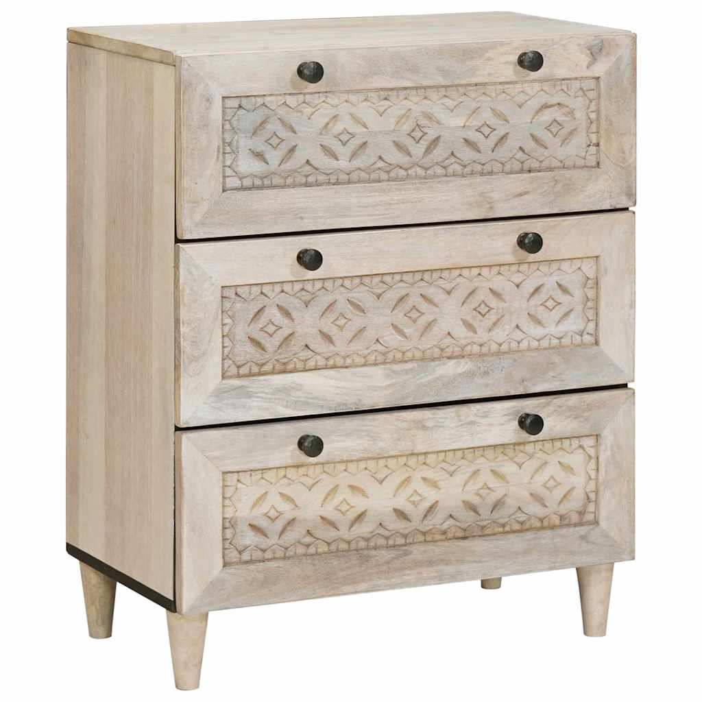 vidaXL Πλαϊνό γραφείο 2 pcs Λευκό 120 x 33,5 x 75 εκ Μασίφ ξύλο μάνγκο