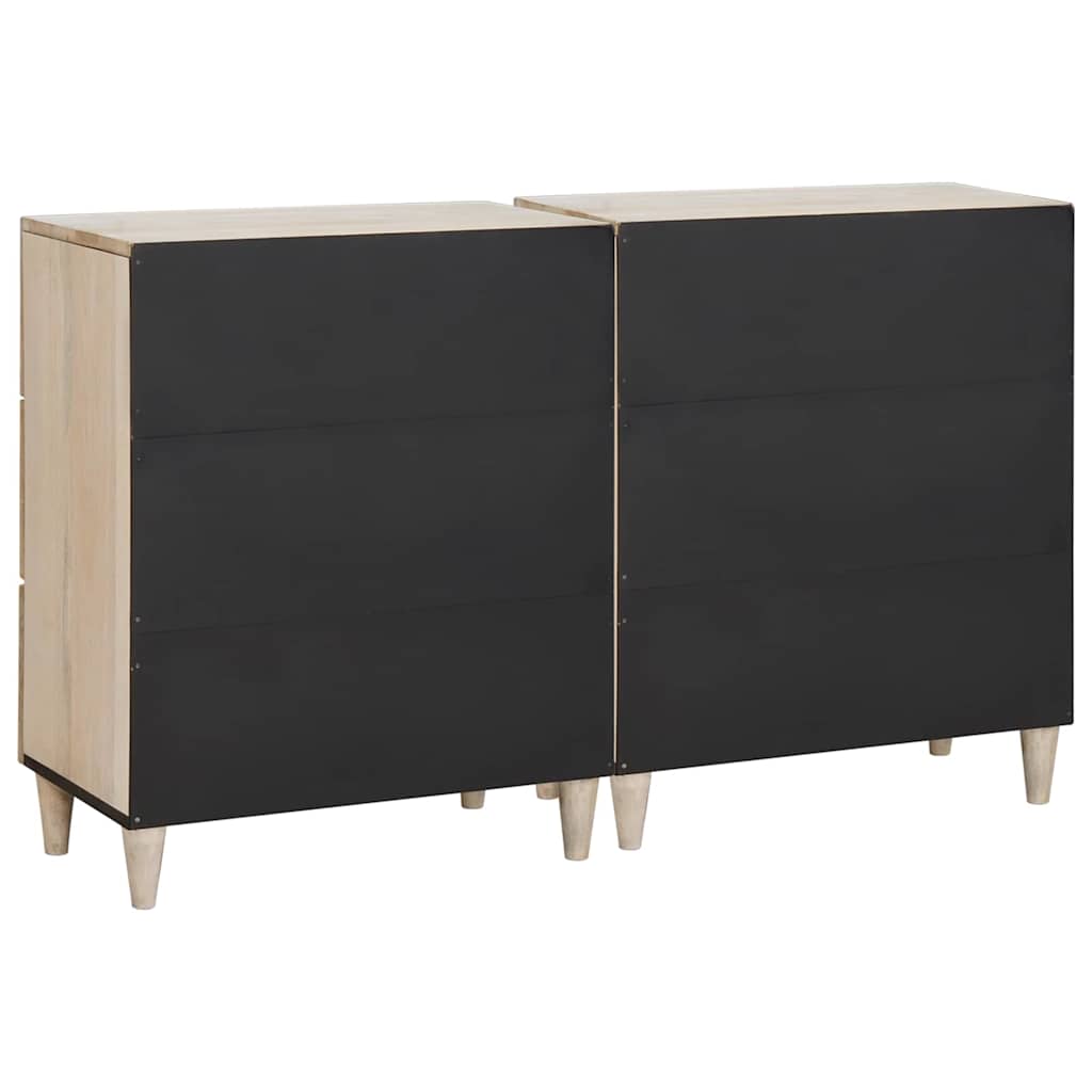 vidaXL Πλαϊνό γραφείο 2 pcs Λευκό 120 x 33,5 x 75 εκ Μασίφ ξύλο μάνγκο