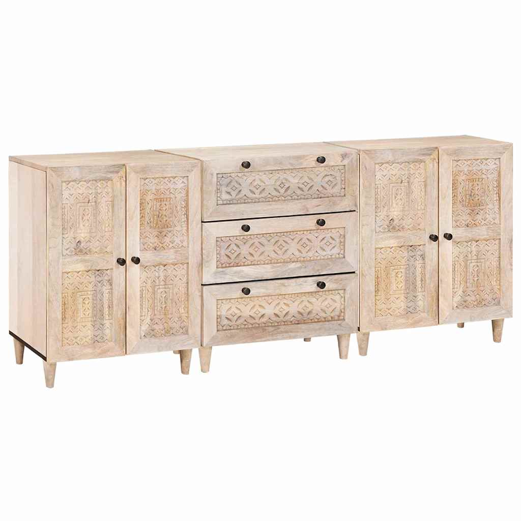 vidaXL Πλαϊνό γραφείο 3 pcs Λευκό 180 x 33,5 x 75 εκ.