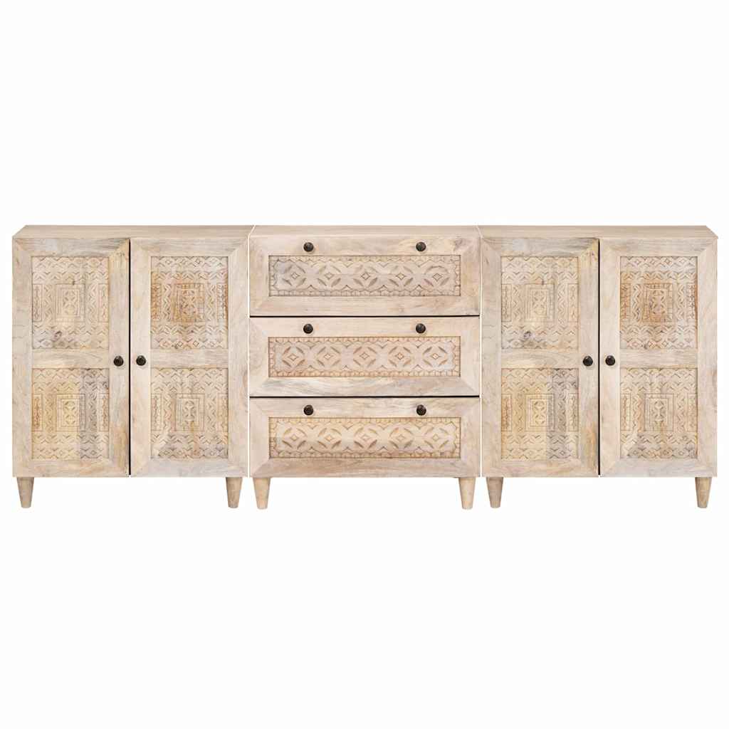 vidaXL Πλαϊνό γραφείο 3 pcs Λευκό 180 x 33,5 x 75 εκ.