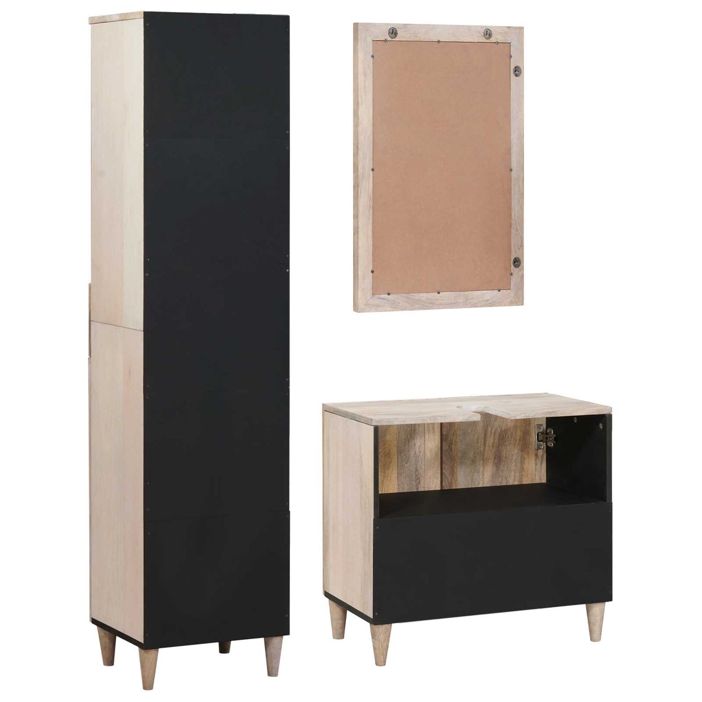 vidaXL Σετ Επίπλων Μπάνιου 3 τμχ. Λευκό 38 x 33 x 160 εκ.