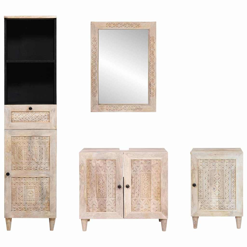 vidaXL Σετ Επίπλων Μπάνιου με συρτάρι 4 pcs Λευκό 38 x 33 x 160 εκ.