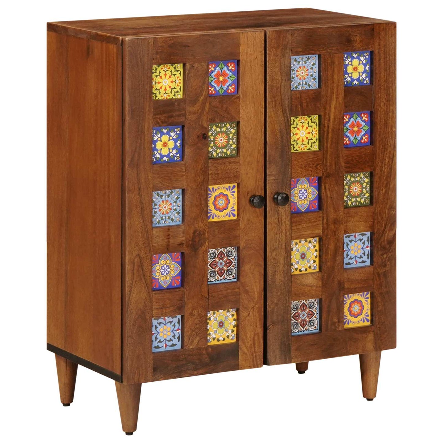 vidaXL Πλαϊνό γραφείο 3 pcs Καρυδιά Στερεό ξύλο μάνγκο