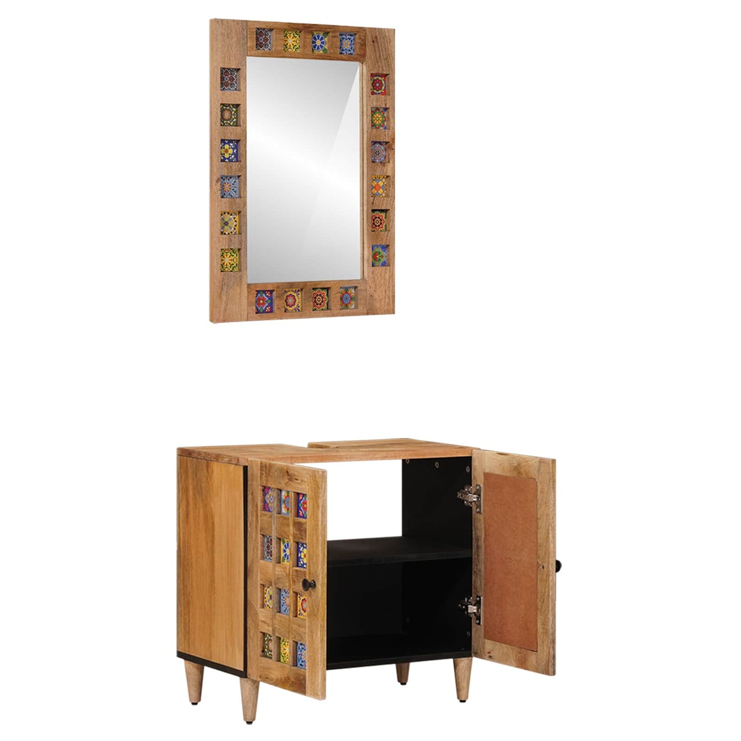 vidaXL Σετ Επίπλων Μπάνιου 2 τμχ. Φυσικό 62 x 33 x 58 εκ.