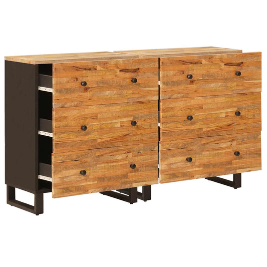 vidaXL Πλαϊνό γραφείο 2 τμχ. 60 x 33 x 75 cm Στερεό ξύλο μάνγκο Καφέ