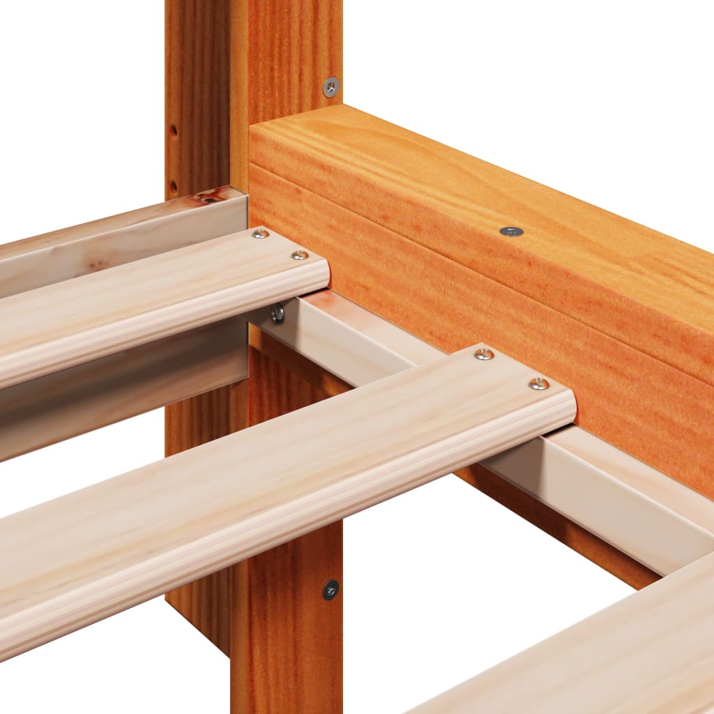 vidaXL Σκελετός Κρεβατιού Χωρίς Στρώμα Καφέ 140x200 Μασίφ Ξύλο Πεύκου