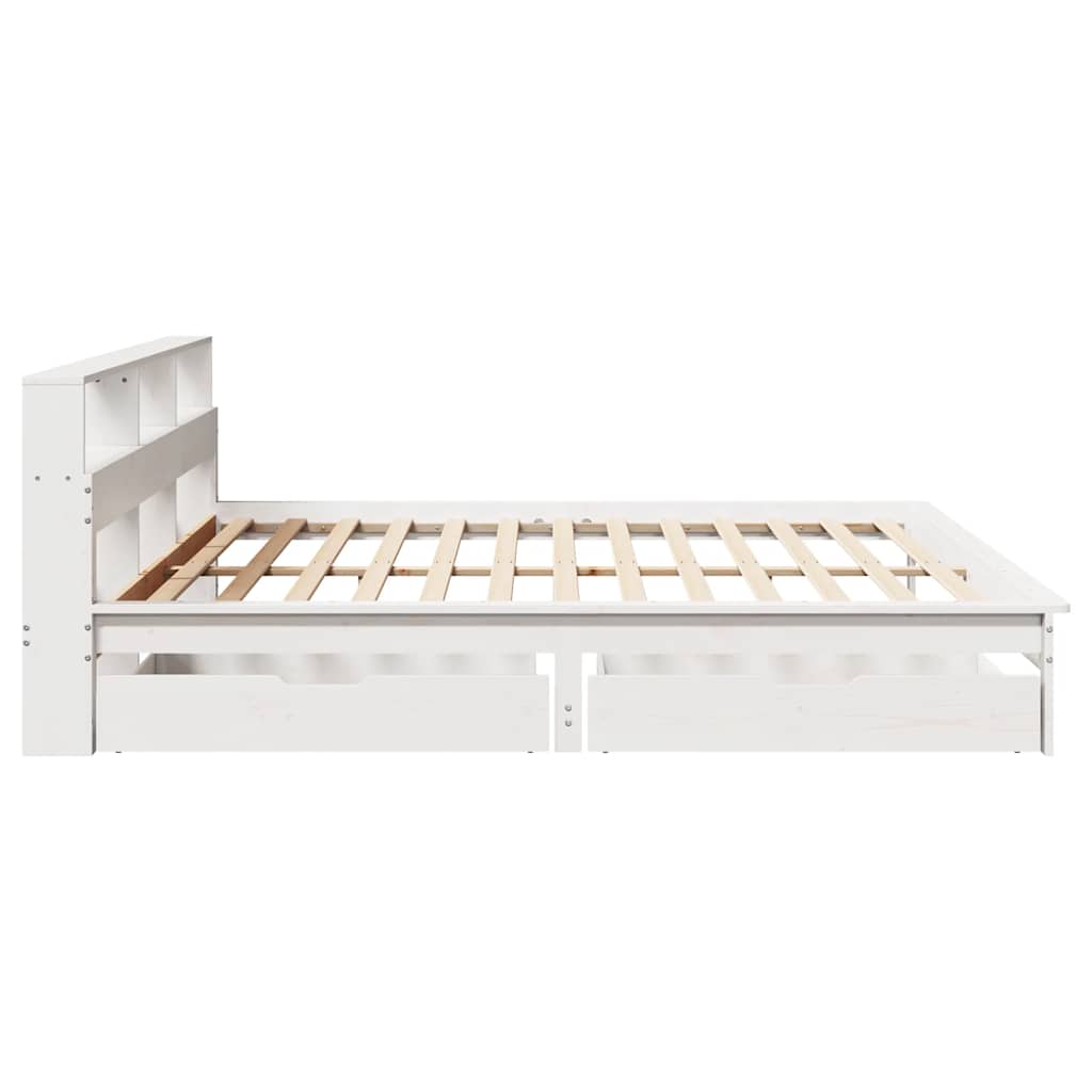 vidaXL Κρεβάτι Βιβλιοθήκη Χωρίς Στρώμα 180x200 εκ Μασίφ Ξύλο Πεύκου