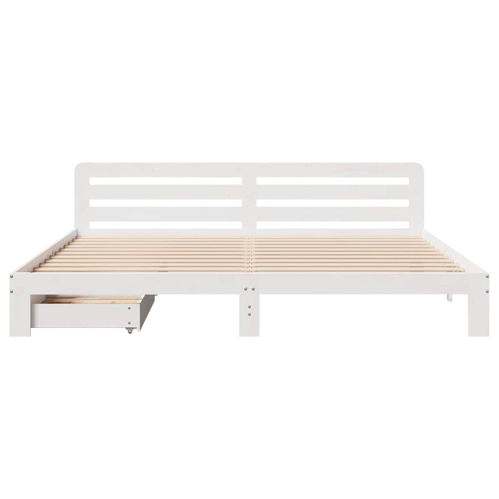 vidaXL Σκελετός Κρεβ. Χωρίς Στρώμα Λευκό 180x200 εκ Μασίφ Πεύκο