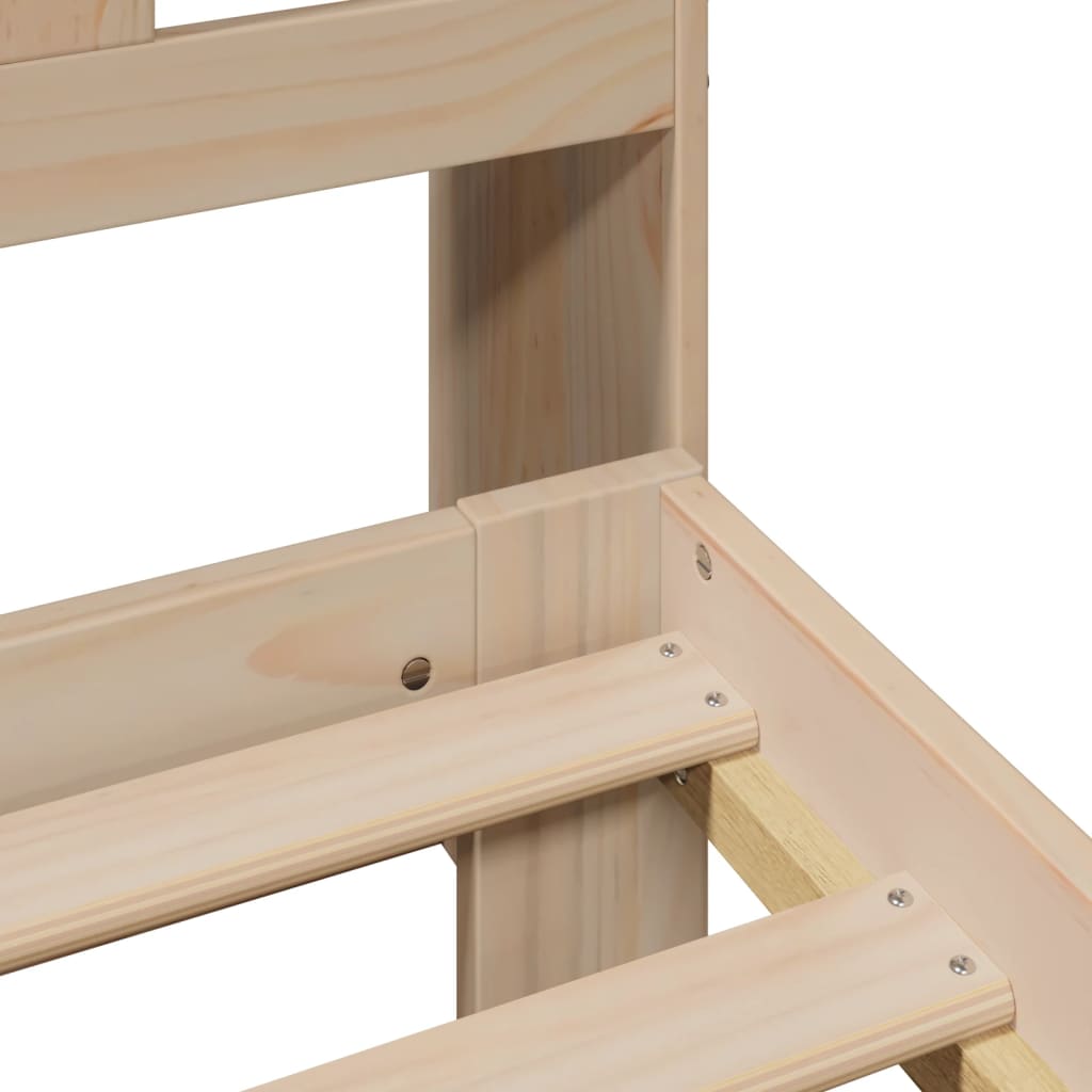 vidaXL Κρεβάτι Βιβλιοθήκη Χωρίς Στρώμα 180x200 εκ Μασίφ Ξύλο Πεύκου