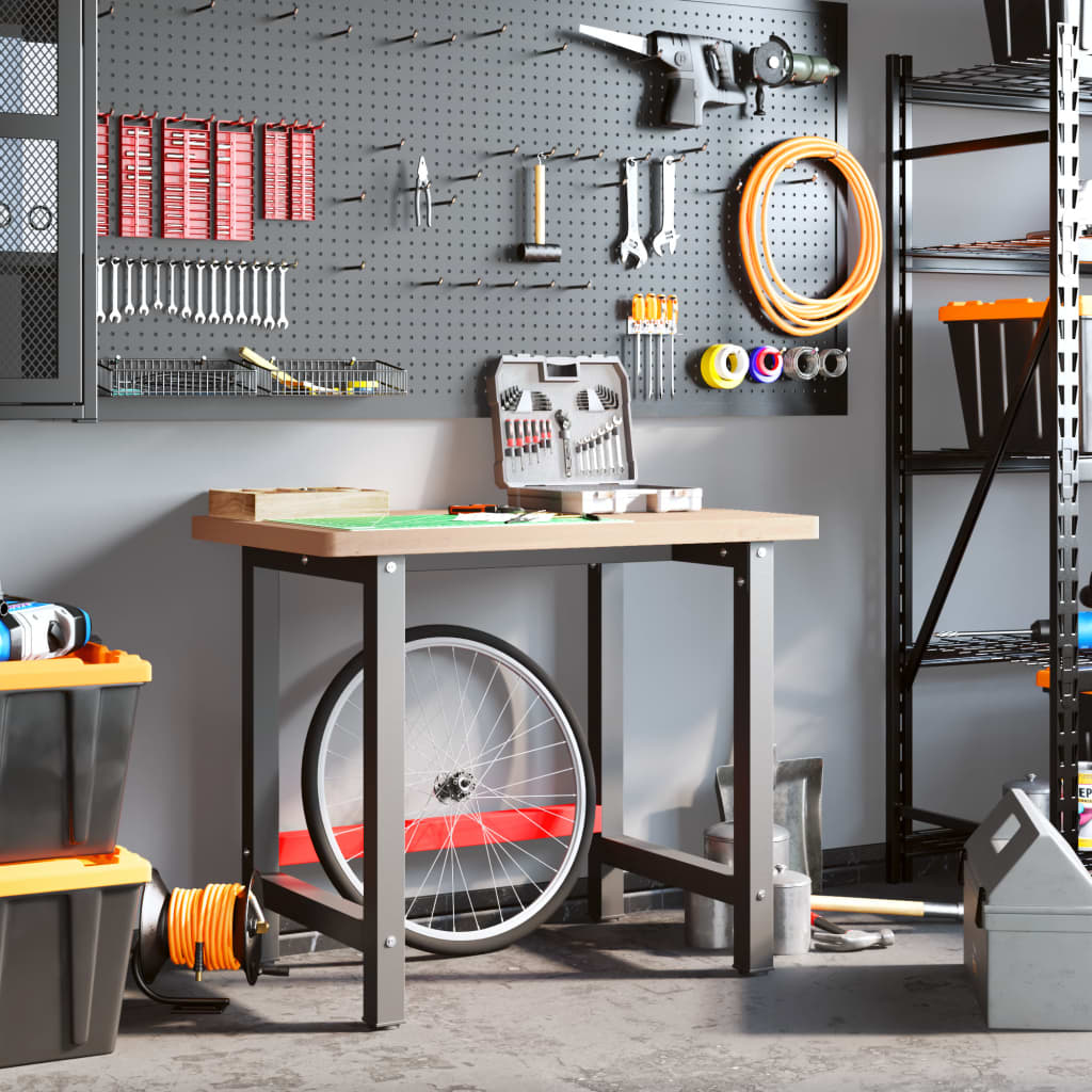 vidaXL Πάγκος Εργασίας Ορθογώνιος 100x60x83 εκ. από Μασίφ Ξύλο Οξιάς