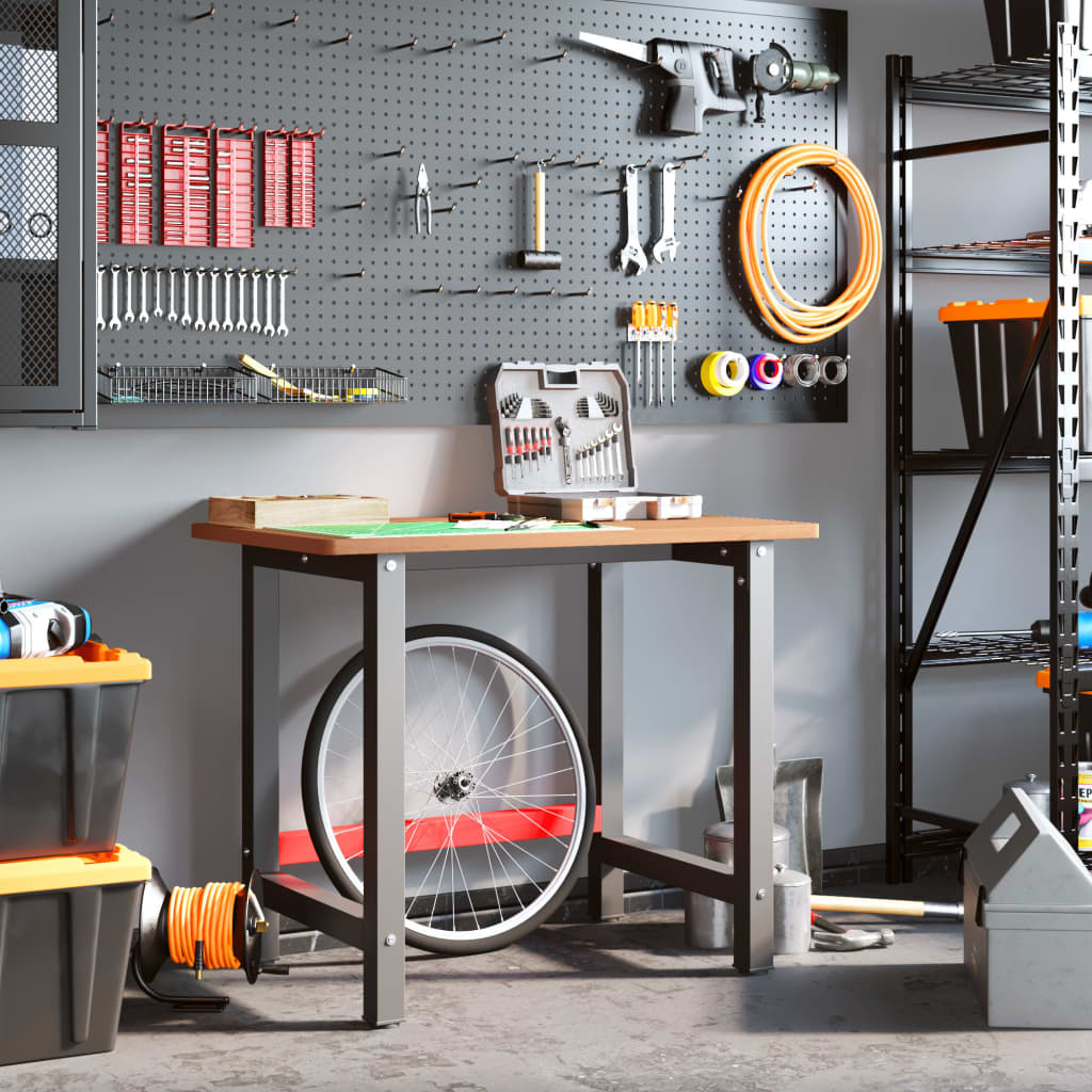 vidaXL Πάγκος Εργασίας Ορθογώνιος 100x60x81,5 εκ. από Μασίφ Ξύλο Οξιάς