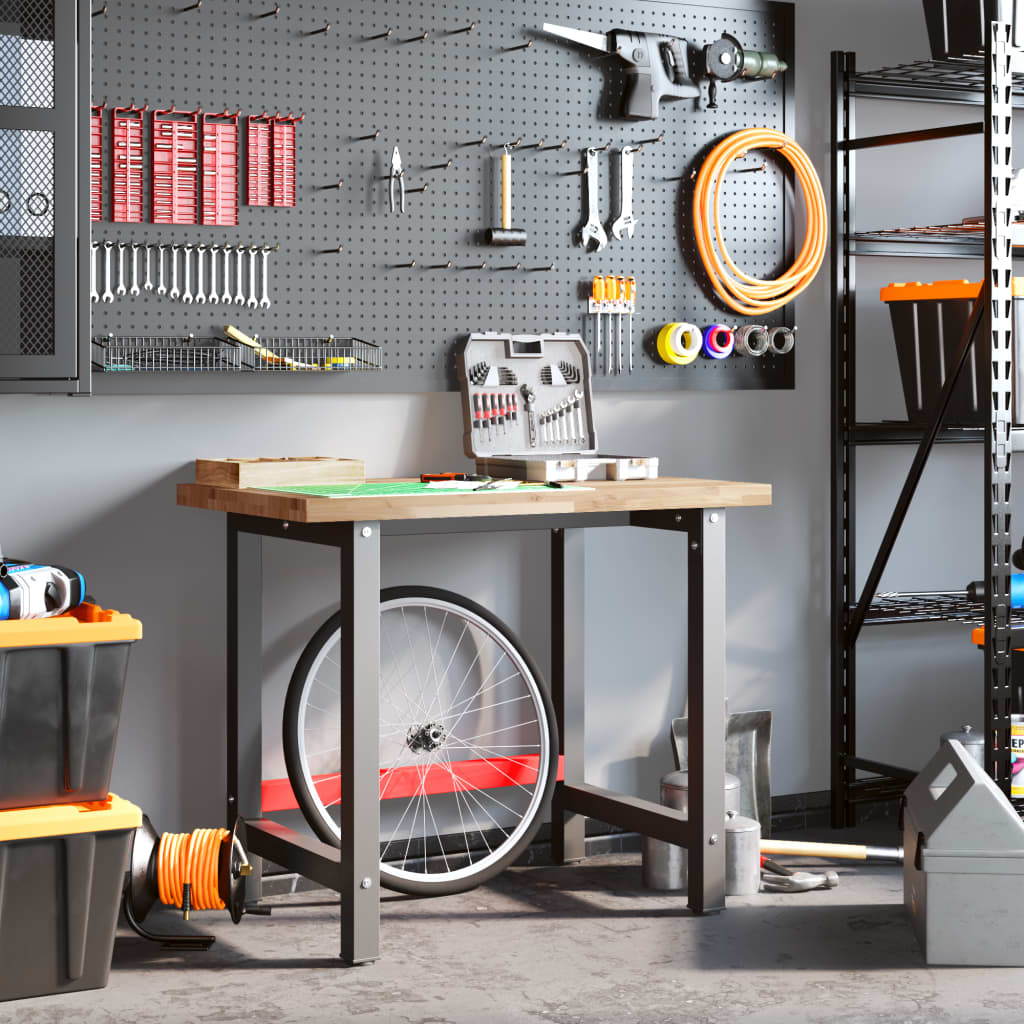 vidaXL Πάγκος Εργασίας Ορθογώνιος 100x60x83 εκ. από Μασίφ Ξύλο Ακακίας