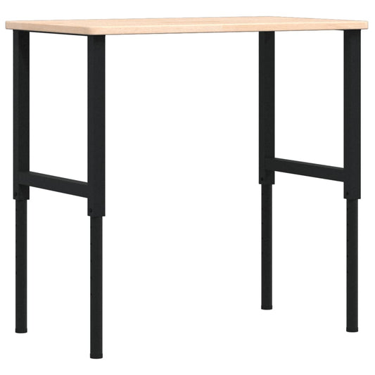 vidaXL Πάγκος Εργασίας Ορθογώνιος 100x60x(71,5-98) εκ Μασίφ Ξύλο Δρυός