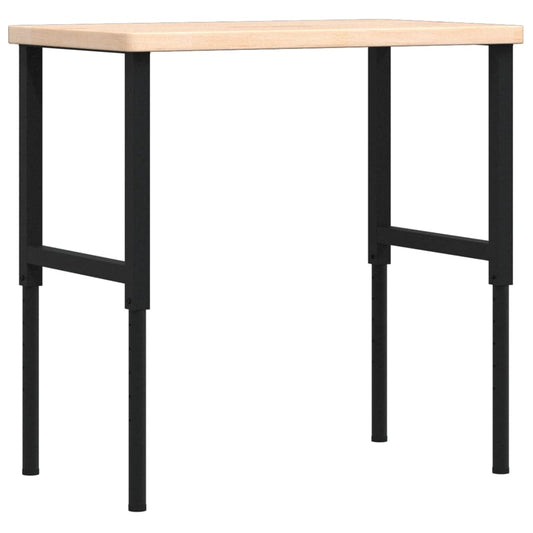 vidaXL Πάγκος Εργασίας Ορθογώνιος 100x60x(73-99,5) εκ Μασίφ Ξύλο Δρυός