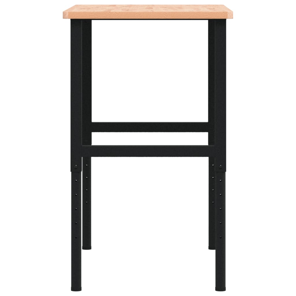 vidaXL Πάγκος Εργασίας Ορθογώνιος 100x60x(71,5-98) εκ Μασίφ Ξύλο Οξιάς