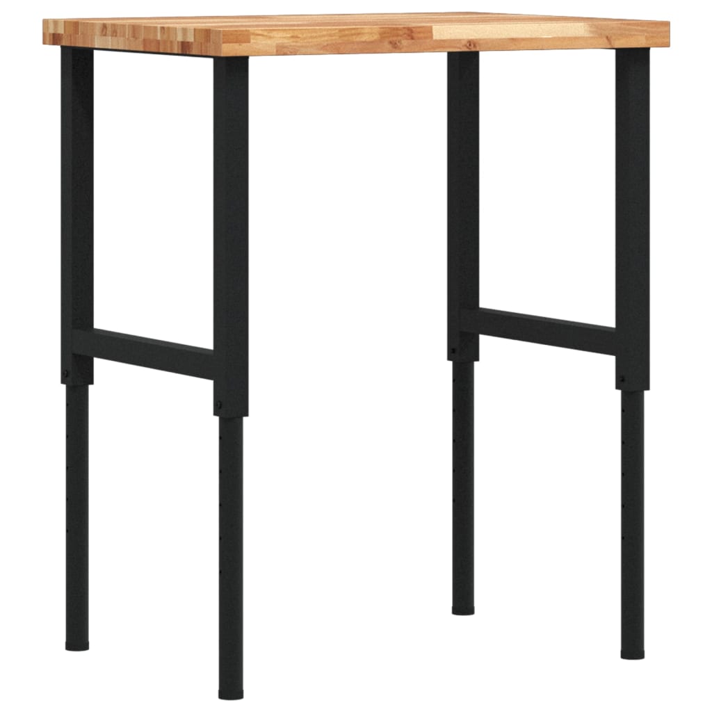 vidaXL Πάγκος Εργασίας Ορθογώνιος 80x60x(73-99,5)εκ Μασίφ Ξύλο Ακακίας