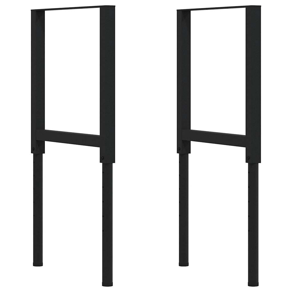 vidaXL πάγκος εργασίας σκούρο καφέ 80x60x(71,5-98) cm μασίφ ξύλο δρυς