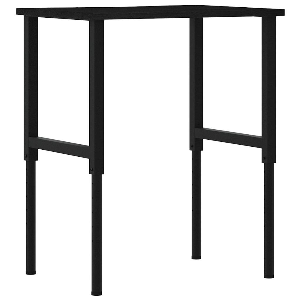 vidaXL πάγκος εργασίας σκούρο καφέ 80x60x(71,5-98) cm μασίφ ξύλο δρυς