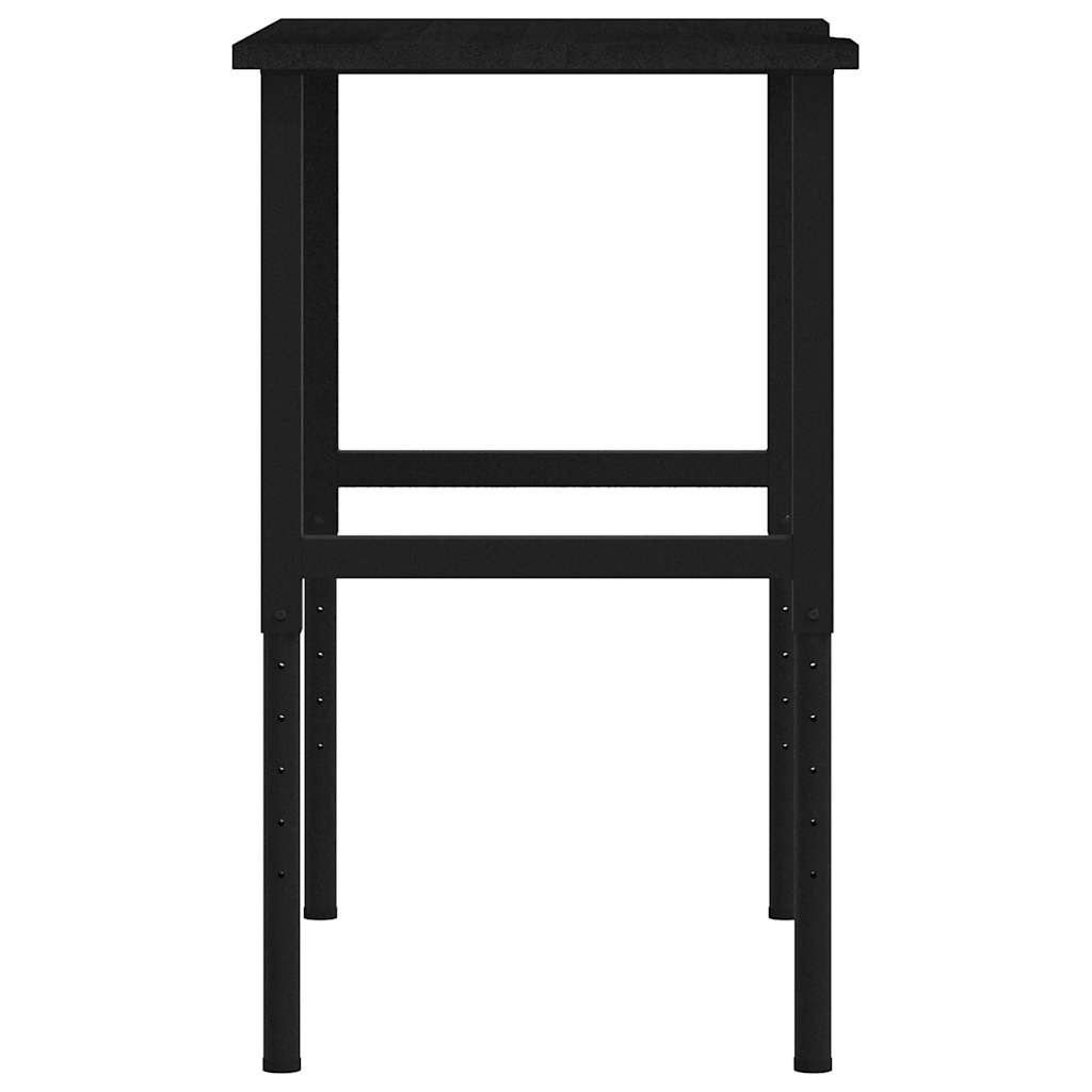 vidaXL πάγκος εργασίας σκούρο καφέ 100x60x(71,5-98) cm μασίφ ξύλο δρυς