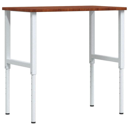 vidaXL Πάγκος Εργασίας Ορθογώνιος 100x60x(71,5-98) εκ Μασίφ Ξύλο Δρυός
