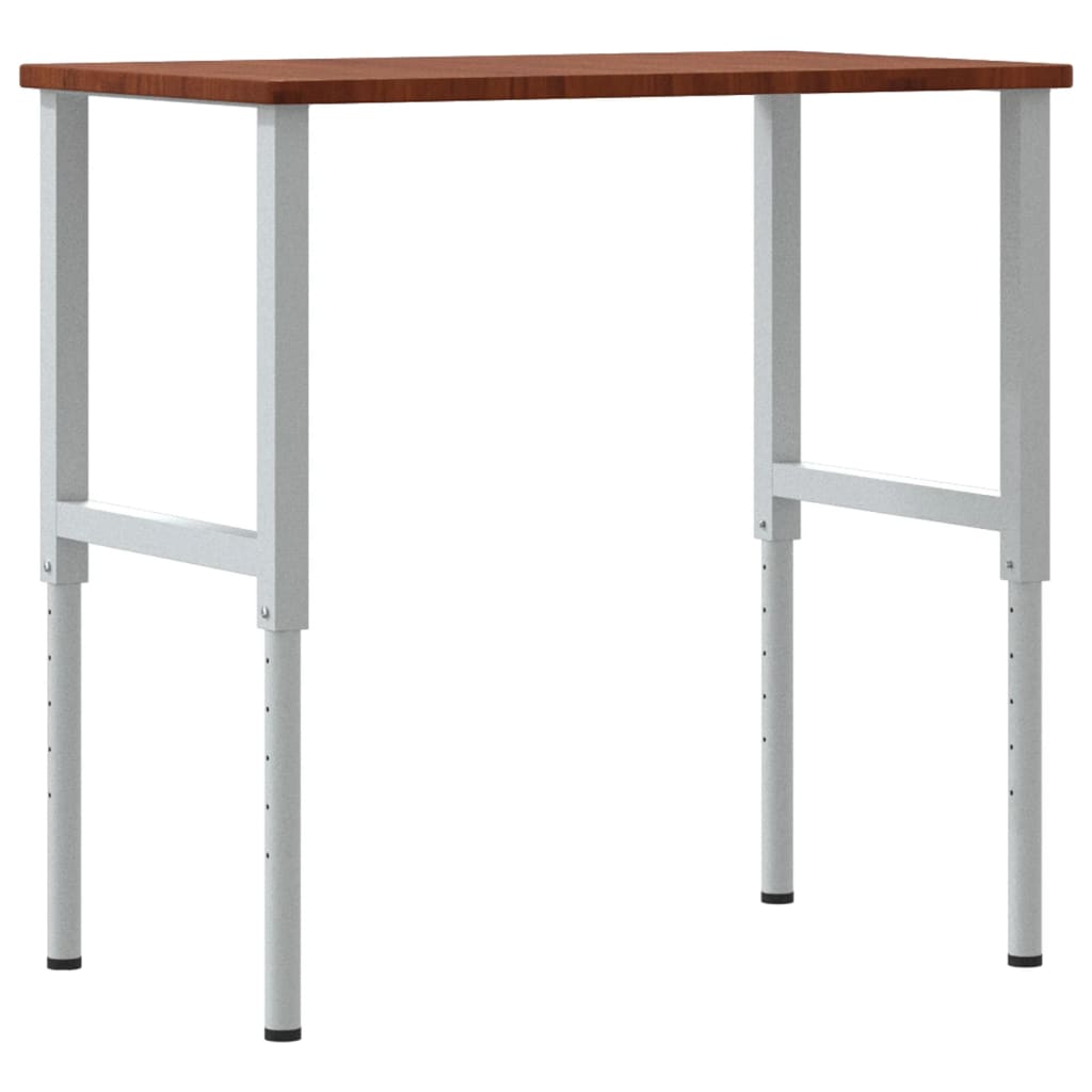 vidaXL Πάγκος Εργασίας Ορθογώνιος 100x60x(71,5-98) εκ Μασίφ Ξύλο Δρυός